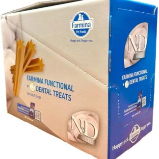 Farmina N&D White, Treat spigola spirulina e finocchio, Cane Adult Mini, Cartone 15 pezzi