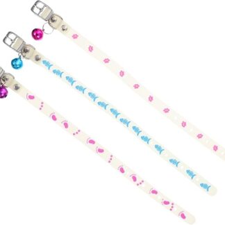 Gatuida 3 Collare Fluorescente per Animali Domestici da Decorativi per per Uscite Notturne Colori Casuali Design e Colore Casuale Colore Casuale