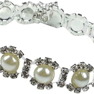 UKCOCO Collana Per Cani Perle e Cristalli Pendente Elegante Per Animali Domestici Accessorio Da Festa Per Cuccioli Taglia