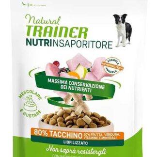 3 PACCHETTI DI Natural Trainer NUTRINSAPORITORE per cani di tutte le taglie liofilizzato TACCHINO 3X40
