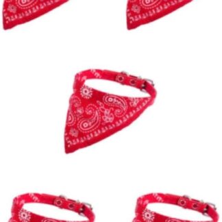 DSOUWEH 5 Set di Bandana Collare per cani Resistente Elegante Comodo da indossare Facile da pulire Fazzoletto per cani in finta pelle Fazzoletto da collo Bandane per cani rosso M