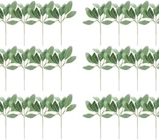 Loufy 48 pz artificiale floccato agnelli orecchio steli falsi agnelli orecchio steli orecchio orecchie di agnello finto decorazione artificiale