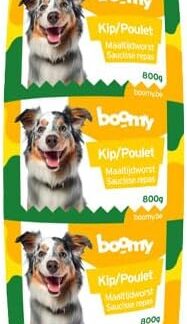 Boomy - Salsiccia alimentare - Salsiccia per cani - Carne fresca - Pasto senza glutine senza additivi (800g, Pollo)