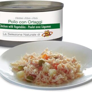 Filettini di Pollo al naturale con ORTAGGI per cani e gatti, Pet's Planet 85 g
