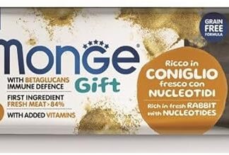 Monge Gift Meat Bars Snack Per Cane Cani Dog Gusto Coniglio Con Nucleotidi 6 BUSTINE DA 40g CADAUNO