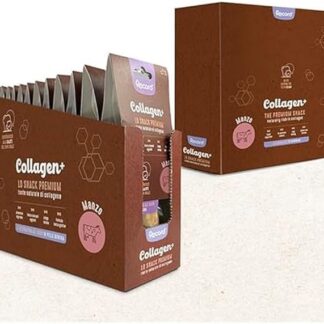 Record - Snack Premium per Cani Collagen+ Gusto Manzo. Tronchetti con alto valore proteico. Masticativi per cani ricchi di collagene. Senza coloranti, Confezione da 12 sacchetti da 50 g|(M-L)