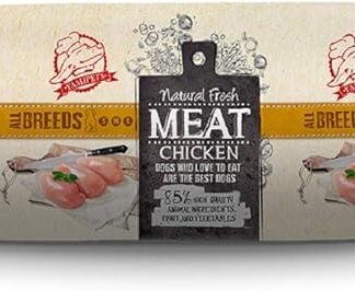 JACK AND VANILLA Natural Fresh Meat, Salsiccia per Cani al Pollo, Ricca di proteine, Senza additivi Artificiali, Ideale per Tutte Le Razze, Formato 600 g, Colore Naturale, Modello Salsiccia