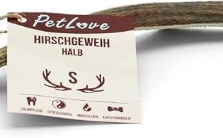 PetLove Corno di Cervo per Cani, metà Corno (S 28-50g) • Osso da Masticare per Cani • Bastone Snack per Cani • Giocattolo per Cani da Masticare Lunga Durata