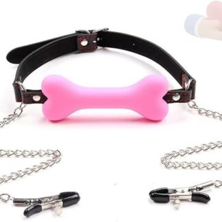 QABUOO Rosa Silicone Dog Bone Fashion Face Gioielli