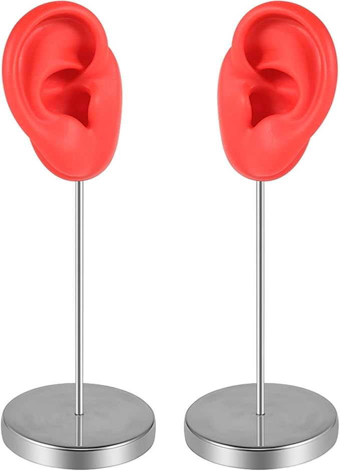 NVOQILIN Modello di orecchio in silicone per pratica di piercing e visualizzazione di gioielli Repliche realistiche di simulazione dell'orecchio umano sinistro e destro