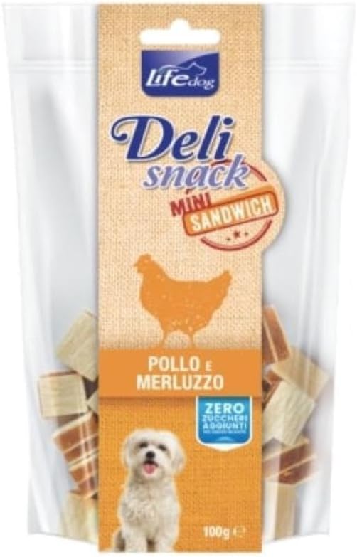 DELISNACK MINI SANDWICH POLLO E MERLUZZO. 100GR