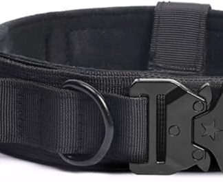 Collare Tattico per Cani, Regolabile con Maniglia di Comando, per Cani di Taglia Media e Grande, Addestramento, Alla Caccia(#D,L(42cm-54cm))