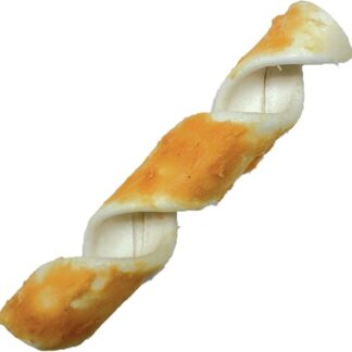 Croci BBQ Twist - Snack premio masticativo per cani in Pelle Bovina e Pollo, dental stick per la pulizia dei denti, 15 cm