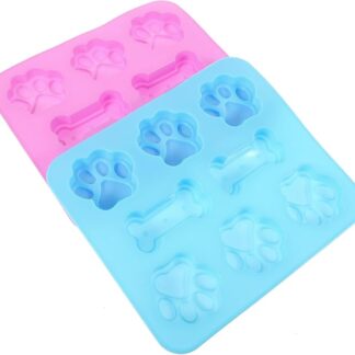 MAGICLULU 2pezzi Stampo in Silicone Forma Di Ossa e Impronta Di Cane Stampo Da Forno Per Snack e Cibo Per Cani Da Cuocere e Congelare
