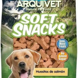 ARQUIVET Soft Snacks - Ossi piccoli di salmone - 100 gr - Snack per cani a forma di osso piccoli - Snack per cani - Alimento complementare