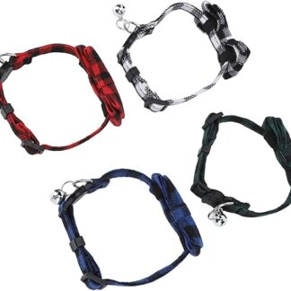 Collare per Cani con Papillon, Collari per Cani di Piccola Taglia 4 Pezzi Collare per Cani a Quadri Collare per Cani a Quadri Simpatico Papillon per Piccoli, Medi e Grandi