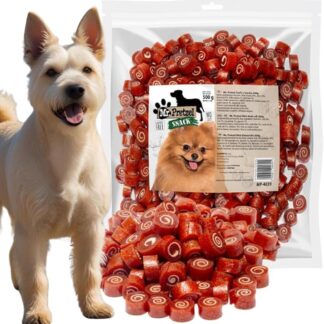 Spuntino per cani – Sushi d'anatra, Mr. Pretzel, 500 g, sano snack premium per cani, senza cereali, ricco di proteine, morbido e gustoso