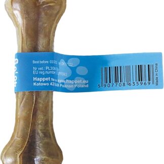 HAPPET Osso naturale pressato per cani 7,5 cm - 50 pezzi - Massaggiagengive in pelle bovina sana - senza conservanti, favorisce l'igiene orale, riduce lo stress e la noia