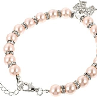 WEKAMOS Collana Per Animali Domestici Perle Fatte Collare Per e Accessorio Moda Per Di e Media Facile Da Indossare e Togliere Colore Rosa