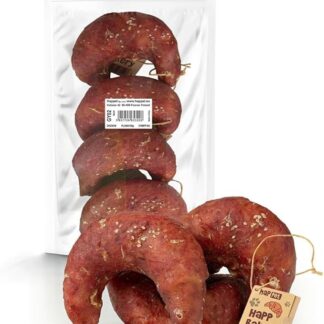 HAPPET Croissanty di anatra per cani, 4 pezzi, prelibatezze naturali a base di carne di petto d'anatra e pelle cruda, appetitosi cornetti dentali, premio facilmente digeribile per cani di ogni razza