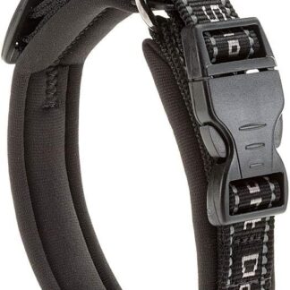 Ferplast Collare Cane SPORT DOG, Collare per Cani, Collare Cani Taglia Piccola, Soffice Imbottitura, Cuciture riflettenti, Etichetta per nome dell'animale, Misura: 1,5 cm (25-35 cm), Grigio