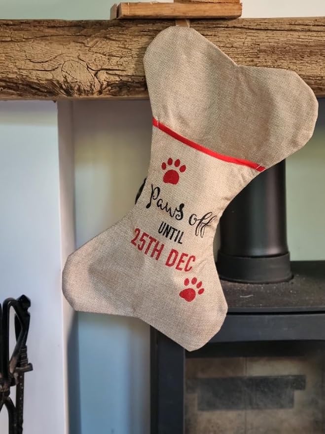 Calza di Natale per animali domestici – Cani a forma di osso – Paws Off fino al 25 Dic!