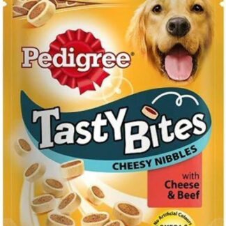 Pedigree Gustosi Bites Ricompensa per Cani Cheesy Nibbles con Formaggio e Manzo, 140 Gr