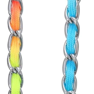 EXHUMKY 1pc Cane Che Tira La Corda Della Corda Del Colletto Della Catena Del Colletto Dell'arcobaleno Della Catena Del Colletto Dell'arcobaleno