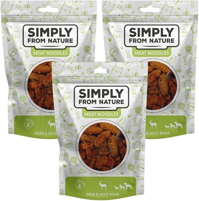 SIMPLY FROM NATURE Meat Noodles - Gnocchi con cervo e cinghiale, 3 x 80 g