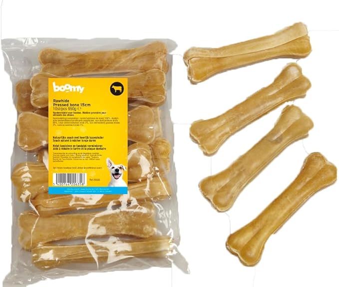 Boomy - Snack per cani - ossa da masticare, 15 cm, 10 pezzi