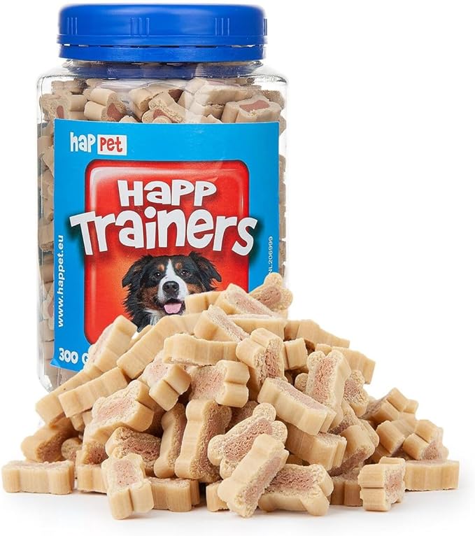 HAPPET® TRAINERS Cubi 300 g - Dolcetti per addestramento per cani con salmone e riso, biscotti a cubetti facilmente digeribili, ideali per premiare, addestrare e camminare