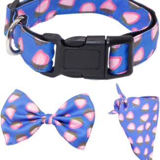 BESPORTBLE Collare Per Cani Regolabile e Staccabile Decorazione a Forma Di Nastro Creativa Per Cani Accessori Per Animali Domestici Adatto Per Passeggiate e Attività All Aperto Colore Blu