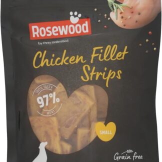 Rosewood - Strisce di filetto di pollo in palissandro, misura S, 170 g, ideale per animali domestici