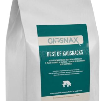 GIOSNAX - Il meglio dei masticatori, 800 g di rumine di manzo, 800 g di strisce di cuoio capelluto di manzo per la cura dei denti, 15 pezzi di orecchie di manzo, mangime diretto