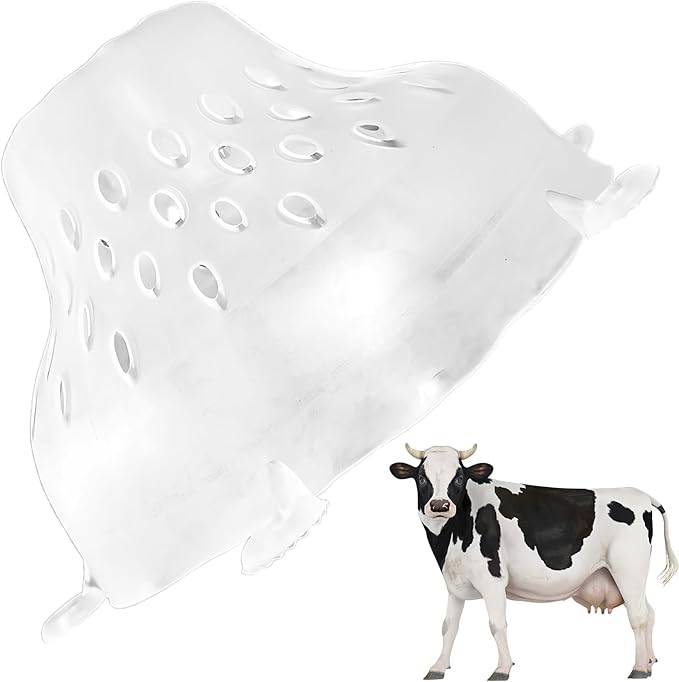 Maschera con tettarella per mucche, strumento per tettarelle per mucche, protezione del petto traspirante con 6 fori di fissaggio Strumenti di allevamento sicuro per allevamento, allevamento e