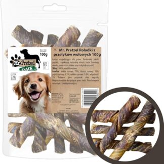 Mr. Pretzel – Mulinelli per cani – 100 g – 100% naturale – Spuntino ricco di proteine – Cura dentale e promuovere la digestione – Senza additivi