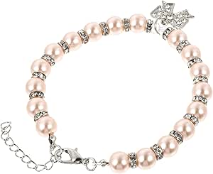 ERINGOGO Collana Per Animali Domestici Perle Finte Collare Regolabile Per e Accessorio Per Costume Da Matrimonio e Speciali e Confortevole