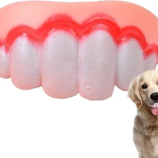 Denti divertenti per cani - protesi divertenti in silicone - giocattolo interattivo per stimolazione mentale ed esercizio fisico, divertimento al chiuso ed esterno, per viaggi famiglia amici e Natale