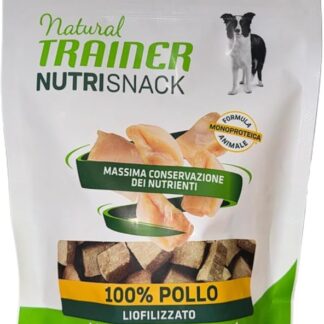 Snack cane natural trainer 100% POLLO | 3 confezioni da 50 grammi l'una. Alimento adatto per cani cuccioli e adulti di tutte le taglie.