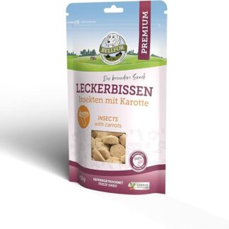 Bellfor Freeze-Snacks Ipoallergenico a base di insetti e carote liofilizzate - 50 g - ideale come snack per l'addestramento del tuo cane