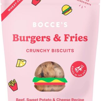 ONMOG Bocce's Bakery Burgers and Fries Biscotti Bag Dog Treat, 141,7 g