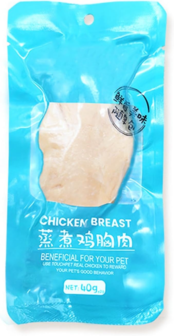 LIYJTK Cane Gatto Dolcetti Petto di Pollo Intero ad Alto Contenuto Proteico Universale Gatti Cani Miagola Petto di Pollo Bollito 40G/1.4Oz