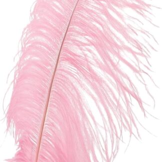 DIYEAH Lampada Piumata di Struzzo 45-50 Cm Decorazione Artigianale Grigio-Rossa Accessori per La Casa