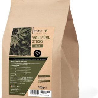 ReaVET Benfühl Sticks per cani – Calma naturale e relax, in caso di stress e ansia, snack con elevata percentuale di carne, biscotti per cani senza cereali