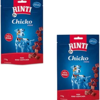 Rinti Extra Chicko Mini Rind | Confezione doppia | 2 x 170 g | Mangime complementare per cani adulti | Mini snack salati | A base di manzo fresco e magro