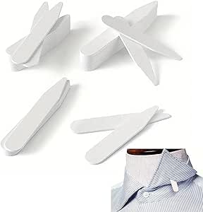 60 paia di rinforzi in plastica bianca per colletto della camicia, 6 cm, 7 cm, 8 cm, per camicie da uomo, rinforzi in tessuto per casa, viaggi, organizzazione