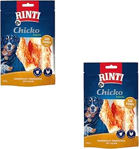 Rinti Chicko Maxi Bastoncini da Masticare Pollo | Confezione Doppia | 2 x 150 g | Ricoperti di carne di pollo su pelle di manzo resistente | Particelle pulenti a base di minerali | Richiudibile