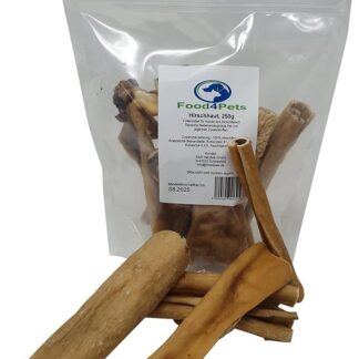 Food4Pets Delicatore per cani di cervo, 250 g, spuntino da masticare al 100% di cervo, supporta la cura dentale, ideale per cani