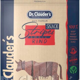 DR.CLAUDER'S – Stripes Snack Small | Spuntini facili da digerire in 95% carne con inulina per cani e gatti. Delicati secchi al vapore in sacchetto fresco | 80 g di manzo