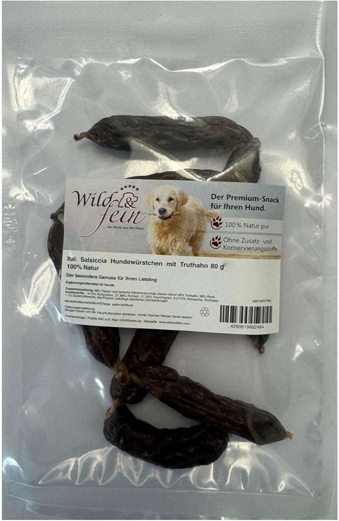 Wild & Fein salsiccia italiana salsiccia cane con tacchino - 80 g